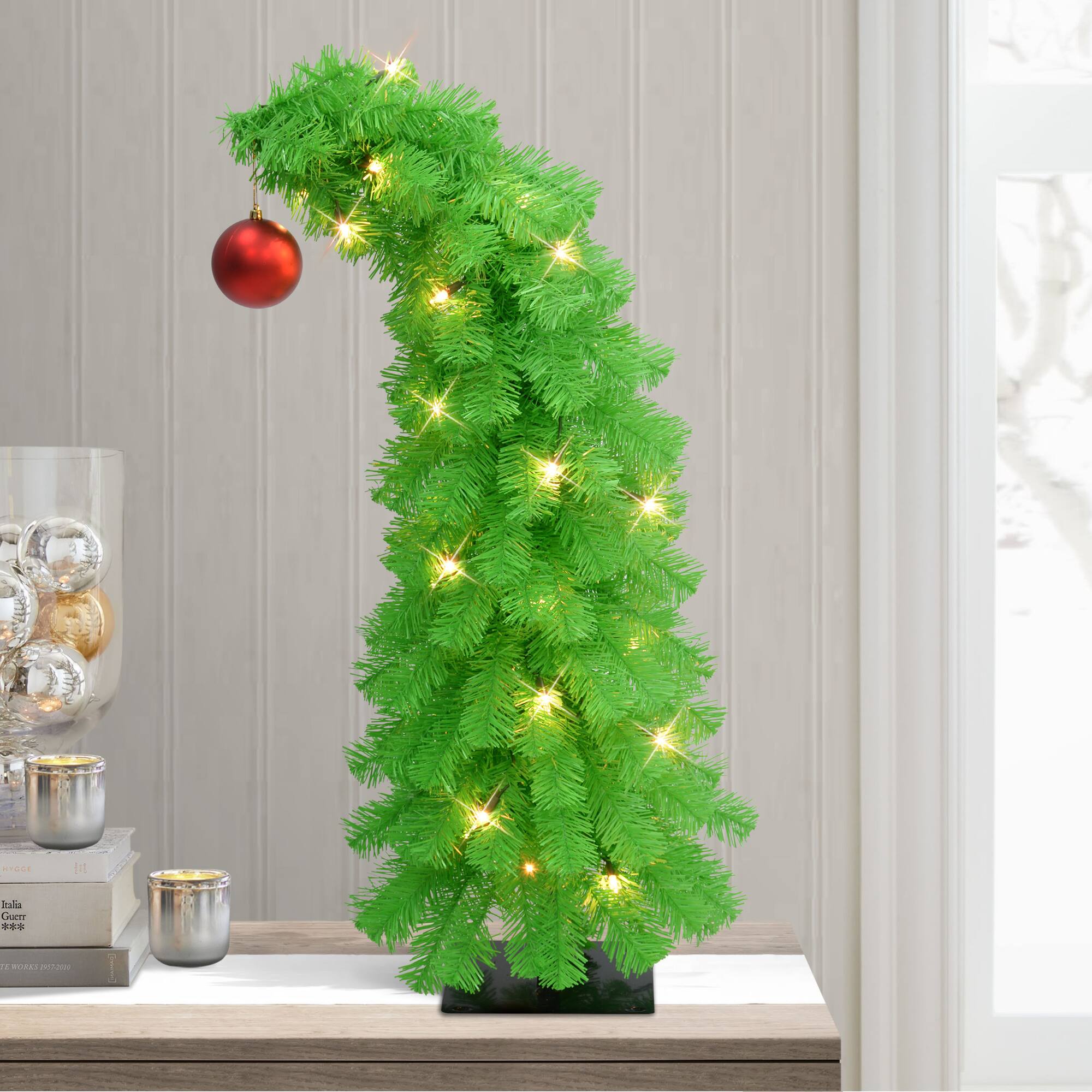 3ft. Pre-Lit Whimsical Artificial Christmas Tree, Clear Lights